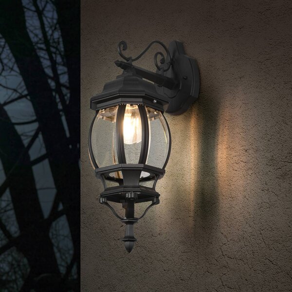 Trio Lighting Applique da esterni Elvo, dimmerabile, Nero, Alluminio, Antico, Applique da esterni