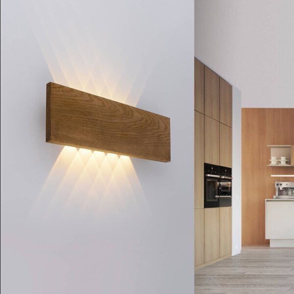Paul Neuhaus Applique Palma, Legno scuro, Soggiorno / Sala da pranzo, Legno, Moderno, Applique