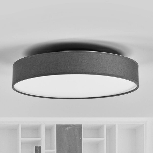 Plafoniera soffitto Saira Lindby, Alluminio / Grigio / Zincato, Soggiorno / Sala da pranzo, Tessuto / Stoffa / Seta, Moderno, Plafoniera