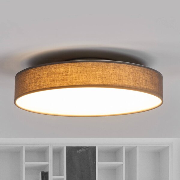 Plafoniera soffitto Saira Lindby, Alluminio / Grigio / Zincato, Soggiorno / Sala da pranzo, Tessuto / Stoffa / Seta, Moderno, Plafoniera