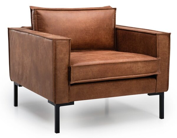 Poltrona in similpelle marrone Rate - Scandic