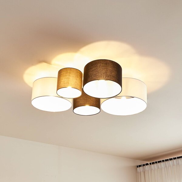 Plafoniera soffitto Lettie Lindby, dimmerabile, Multicolore, Soggiorno / Sala da pranzo, Tessuto / Stoffa / Seta, Scandinavo, Plafoniera