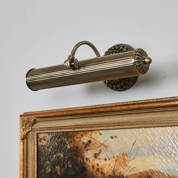 Lindby lampada da parete per quadri Joely, 37 cm, ottone, metallo, E14 Joely Lindby, dimmerabile, Bronzo / Ottone antico, Soggiorno / Sala da pranzo, Metallo, Antico, Applique