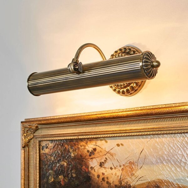 Lindby lampada da parete per quadri Joely, 37 cm, ottone, metallo, E14 Joely Lindby, dimmerabile, Bronzo / Ottone antico, Soggiorno / Sala da pranzo, Metallo, Antico, Applique