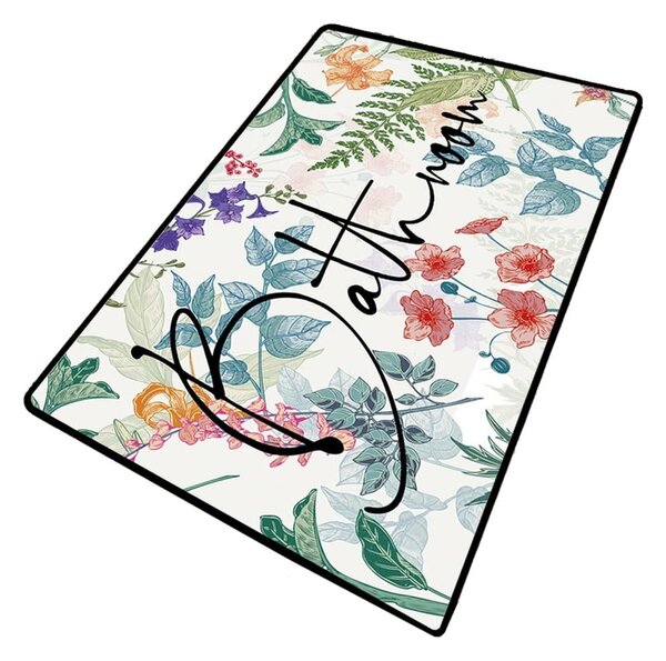 Tappetino da bagno 70x120 cm Green In Flower - Foutastic