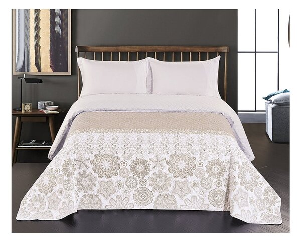 Copriletto in microfibra double-face marrone chiaro Malaga, 220 x 240 cm Alhambra - DecoKing