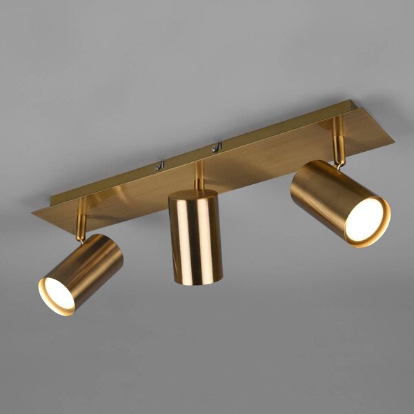 Trio Lighting Faretto da soffitto Marley, ottone antico, a 3 luci dimmerabile, Bronzo / Ottone antico, Soggiorno / Sala da pranzo, Metallo, Moderno, Faretto