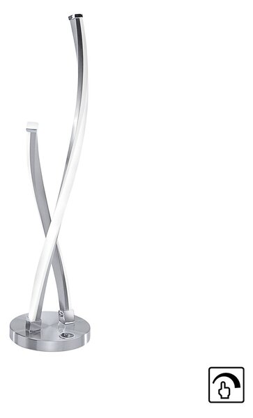Paul Neuhaus Lampada da tavolo a LED Polina, dimmerabile, Alluminio / Grigio / Zincato, Soggiorno / Sala da pranzo, Metallo, Moderno, Lampada da tavolo LED