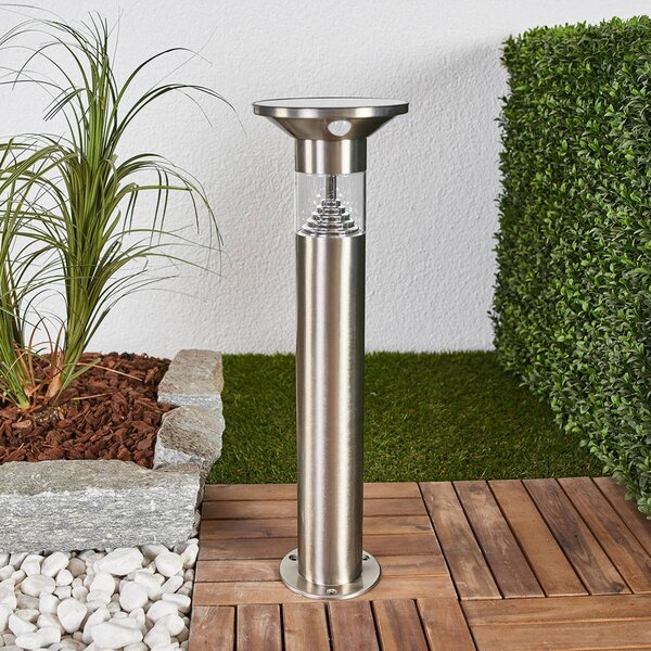 Lindby lampioncino LED Jalisa, 54 cm, solare, sensore Jalisa, Alluminio / Grigio / Zincato, Acciaio Inox, Moderno, Lampade solari