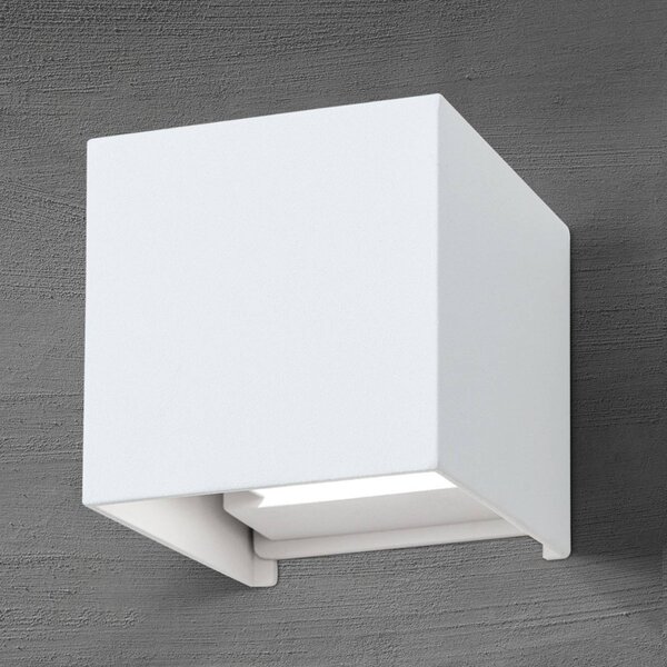 ORION Applique da esterni a LED Cube, Bianco / Opale, Alluminio, Moderno, Applique LED da esterni