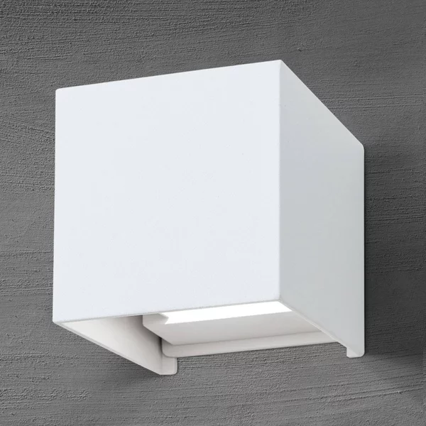 ORION Applique da esterni a LED Cube, Bianco / Opale, Alluminio, Moderno, Applique LED da esterni