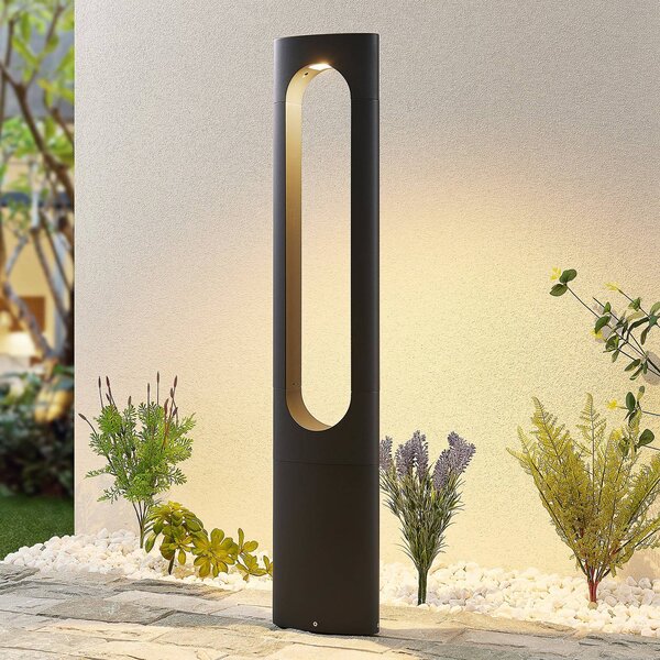 Lampioncino da giardino Fenti Lucande, Nero, Alluminio, Moderno, Lampada LED da esterni