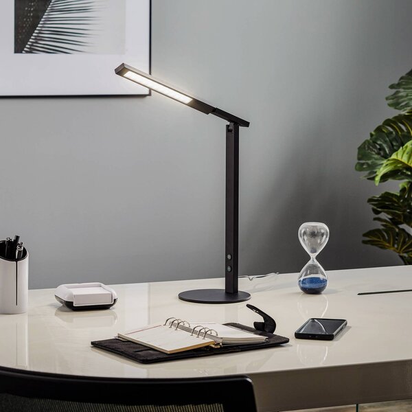 Fabas Luce Lampada da scrivania Ideal, dimmerabile, Nero, Studio / Ufficio, Alluminio, Moderno, Lampada da tavolo LED