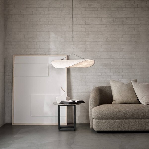 New Works Lampada LED a sospensione Tense, Ø 70 cm, bianca dimmerabile, Bianco / Opale, Soggiorno / Sala da pranzo, Plastica, Design