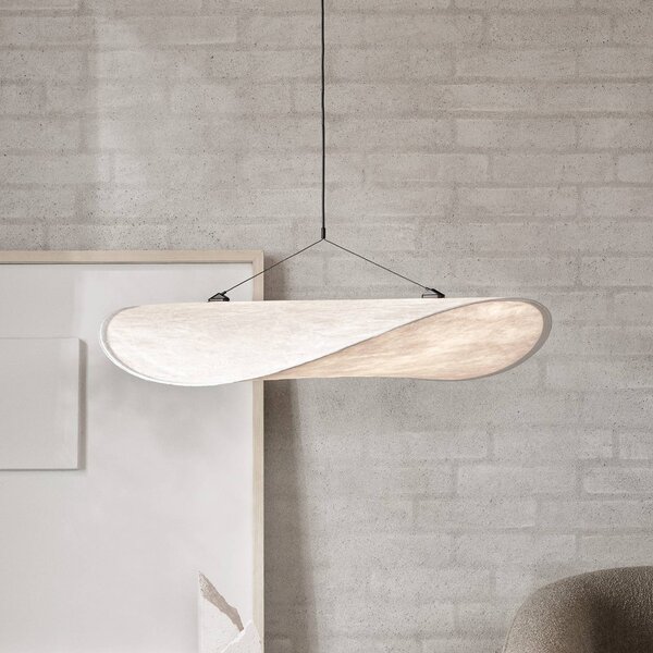 New Works Lampada LED a sospensione Tense, Ø 70 cm, bianca dimmerabile, Bianco / Opale, Soggiorno / Sala da pranzo, Plastica, Design