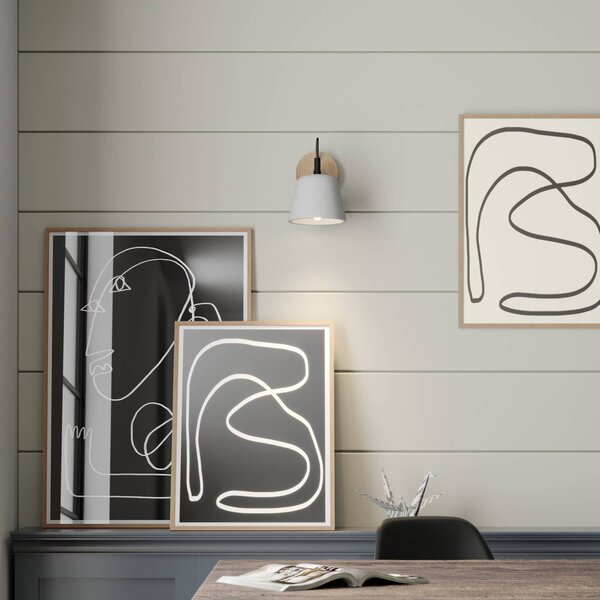Applique da parete Kalinda Lucande, dimmerabile, Alluminio / Grigio / Zincato, Soggiorno / Sala da pranzo, calcestruzzo / cemento, Scandinavo, Applique