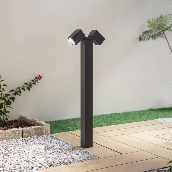 Lampioncino da giardino Othil Lindby, dimmerabile, Alluminio / Grigio / Zincato, Alluminio, Moderno, Lampada da esterni