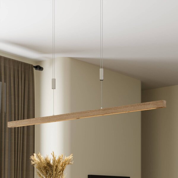 Lampada a sospensione Nora Quitani, dimmerabile, Legno chiaro, Soggiorno / Sala da pranzo, Legno, Moderno, Lampada a sospensione