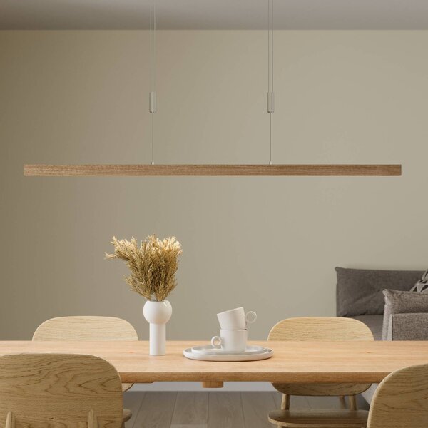 Lampada a sospensione Nora Quitani, dimmerabile, Legno chiaro, Soggiorno / Sala da pranzo, Legno, Moderno, Lampada a sospensione