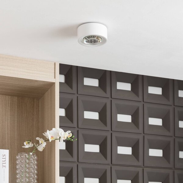 Plafoniera a LED Rotari Arcchio, dimmerabile, Bianco / Opale, Soggiorno / Sala da pranzo, Alluminio, Moderno, Plafoniera LED