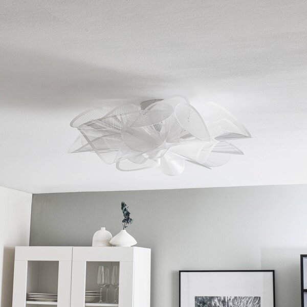 Slamp Plafoniera di design La Belle Étoile, dimmerabile, Bianco / Opale, Soggiorno / Sala da pranzo, Plastica, Design, Plafoniera