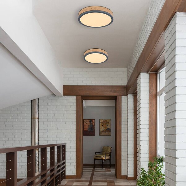 Globo Plafoniera soffitto Doro, Nero, Soggiorno / Sala da pranzo, Legno, Moderno, Plafoniera
