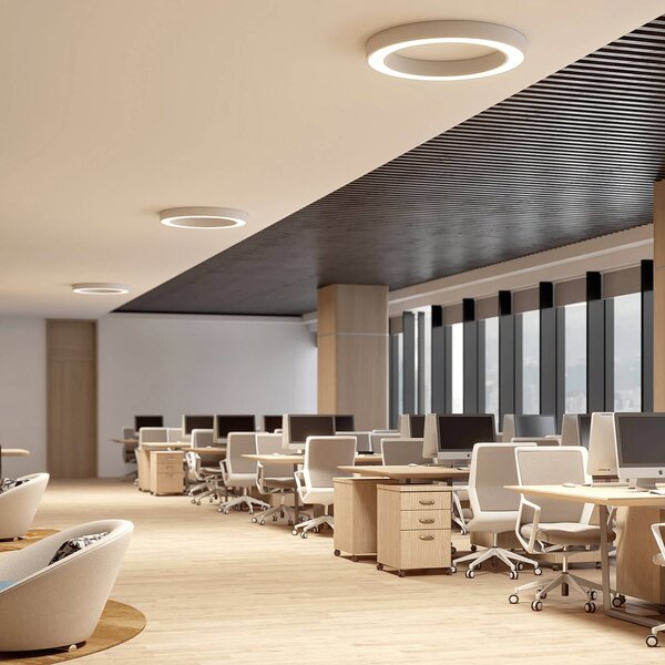 Plafoniera a LED Sharelyn Arcchio, dimmerabile, Bianco / Opale, Cucina, Alluminio, Moderno, Plafoniera LED