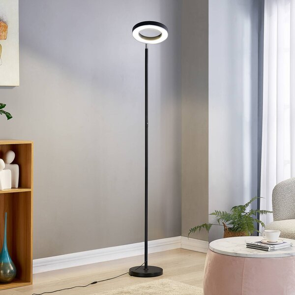 Lindby Smart lampada LED da pavimento Cilian, RGBW, CCT, ZigBee, Hue Cilian Lindby, dimmerabile, Nero, Soggiorno / Sala da pranzo, Metallo, Moderno