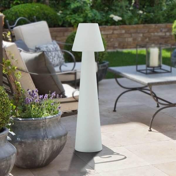 Lucande lampada per terrazza Gauri, bianca, altezza 107 cm, IP65 Gauri, Bianco / Opale, Plastica, Moderno