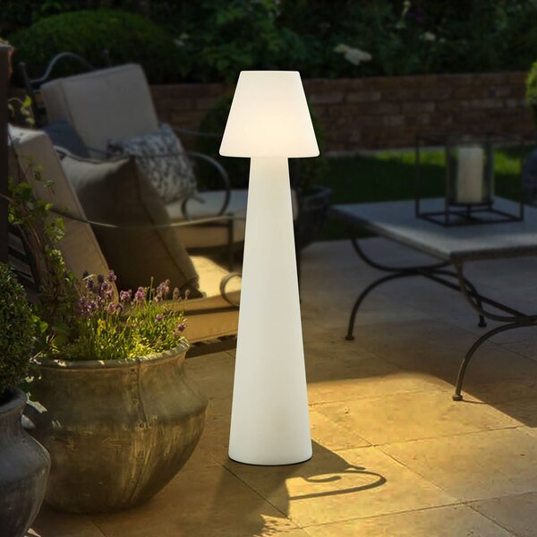 Lucande lampada per terrazza Gauri, bianca, altezza 107 cm, IP65 Gauri, Bianco / Opale, Plastica, Moderno