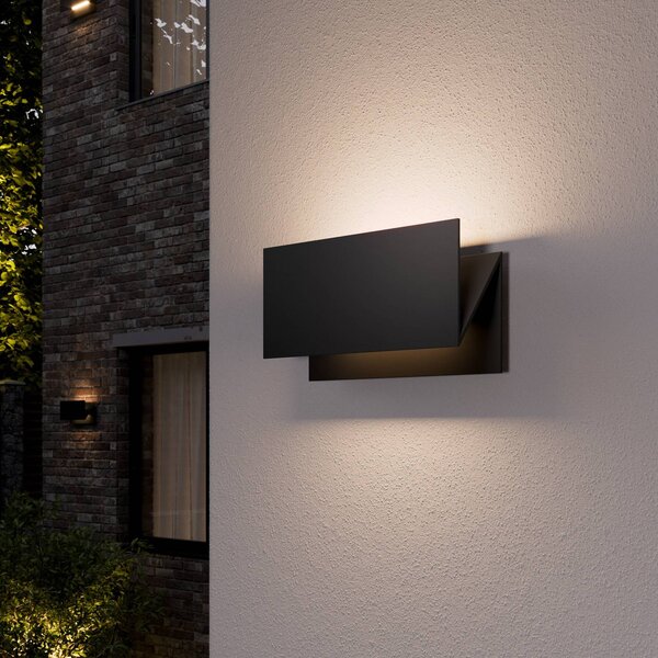 Applique da esterni a LED Meja Lucande, Nero, Alluminio, Moderno, Applique LED da esterni