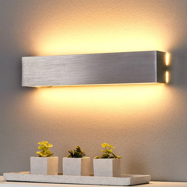 Applique da parete a LED Ranik Lindby, Alluminio / Grigio / Zincato, Corridoio, Alluminio, Moderno, Applique a LED
