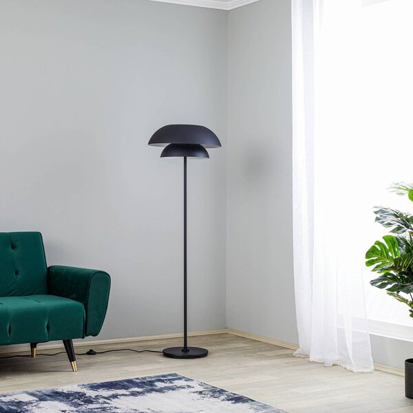 Lampada da terra di design Kellina Lucande, Nero, Soggiorno / Sala da pranzo, Metallo, Design, Lampada da terra
