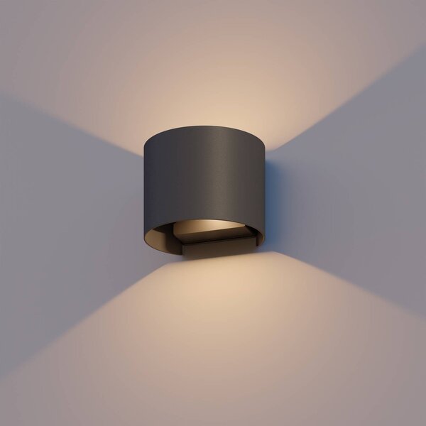 Calex Applique da esterni a LED Oval, Nero, Alluminio, Moderno, Applique LED da esterni