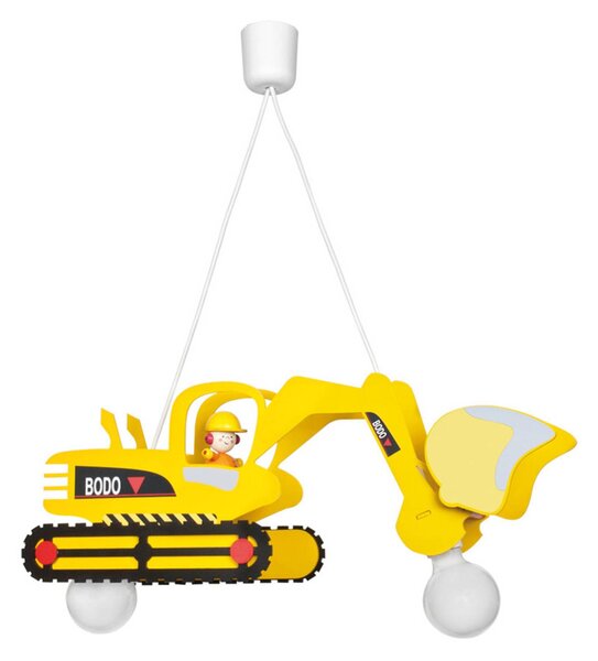 Elobra Lampada a sospensione Bodo, dimmerabile, Giallo / Arancione, Cameretta, Legno, Lampada a sospensione