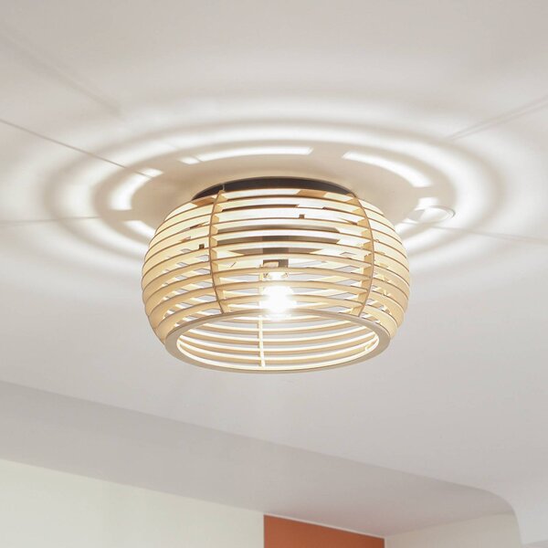 Plafoniera soffitto Ediz Lindby, dimmerabile, Legno chiaro, Corridoio, Legno, Moderno, Plafoniera