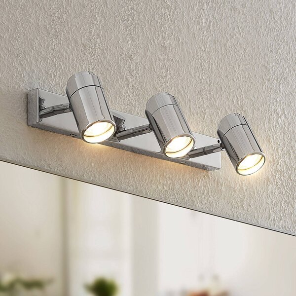 Lindby Remilan fatto da soffitto, cromo, lungo Lindby, dimmerabile, Cromo / Argento, Soggiorno / Sala da pranzo, Metallo, Moderno, Faretto