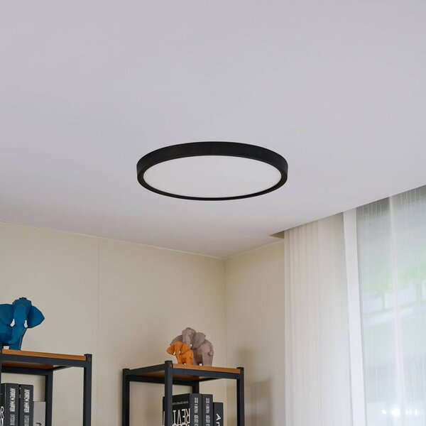 Plafoniera a LED Pravin Lindby, Nero, Soggiorno / Sala da pranzo, Plastica, Moderno, Plafoniera LED