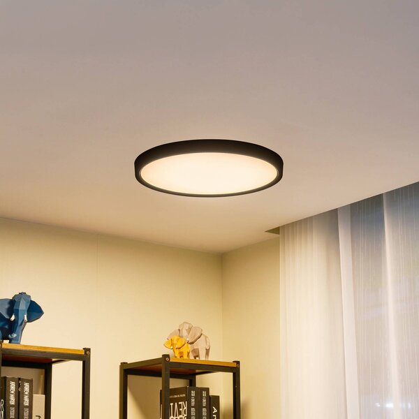 Plafoniera a LED Pravin Lindby, Nero, Soggiorno / Sala da pranzo, Plastica, Moderno, Plafoniera LED