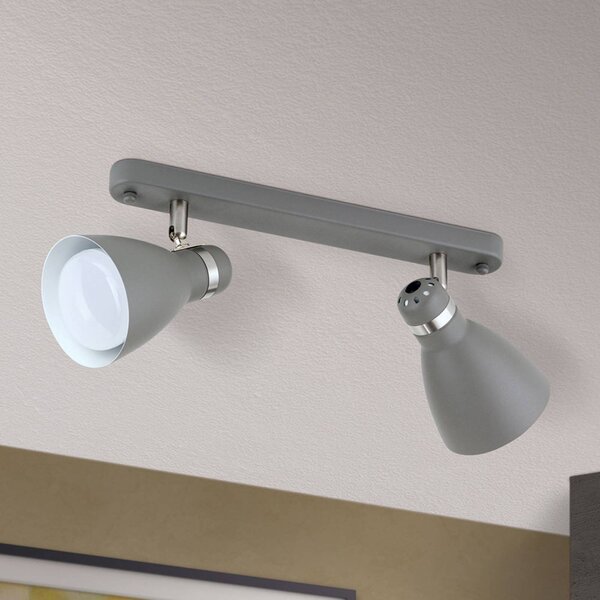 ORION Spot da soffitto School, 2 luci, grigio