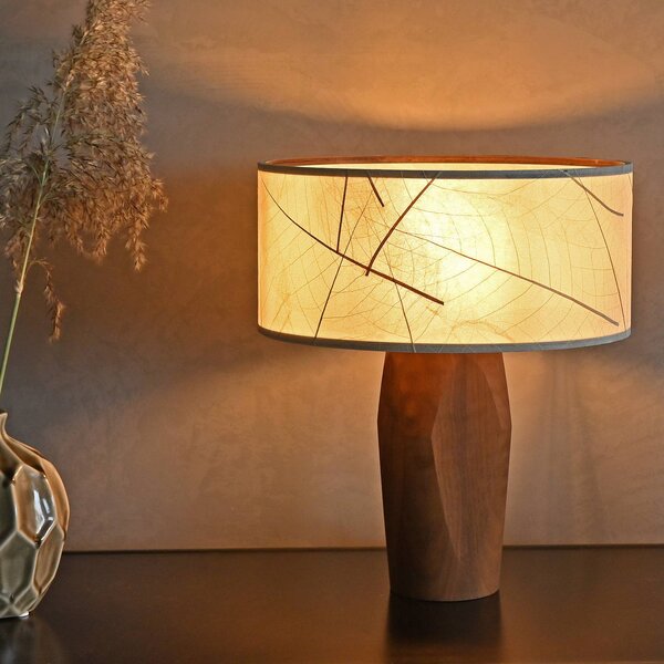 LeuchtNatur Lampada da tavolo a LED Pura, Legno scuro, Soggiorno / Sala da pranzo, Lampada da tavolo LED