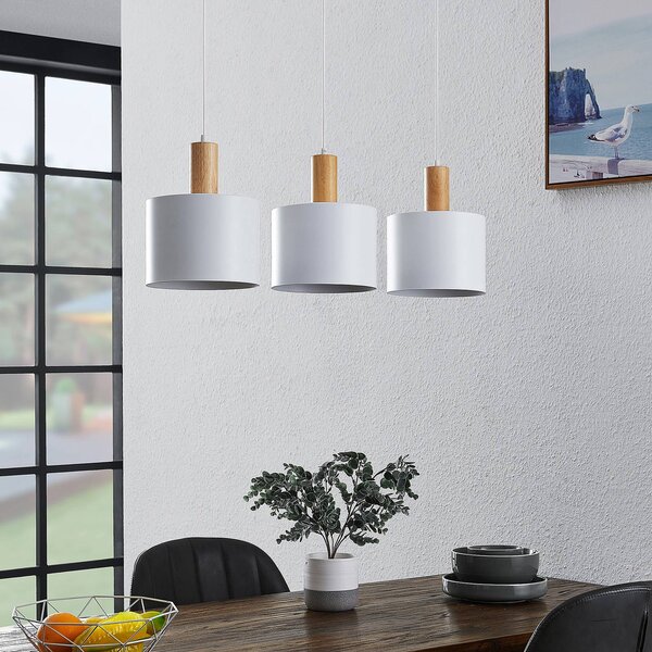 Lampada a sospensione Kadir Lindby, dimmerabile, Bianco / Opale, Soggiorno / Sala da pranzo, Metallo, Moderno, Lampada a sospensione