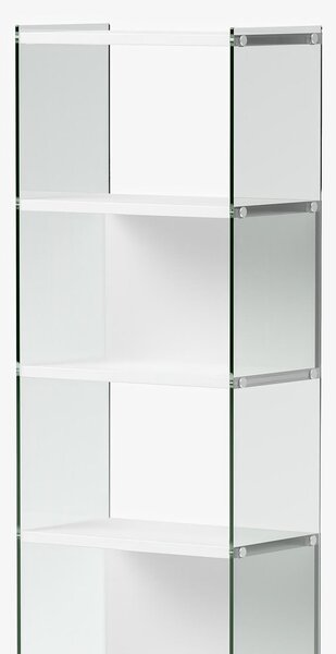 Libreria componibile Struttura In Laminato e fianchi In Vetro Temperato da cm.60 - fianco 202 cm Profondit� 36 cm ripiani in BYBLOS