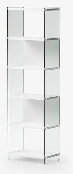 Libreria componibile Struttura In Laminato e fianchi In Vetro Temperato da cm.60 - fianco 202 cm Profondit� 36 cm ripiani in BYBLOS