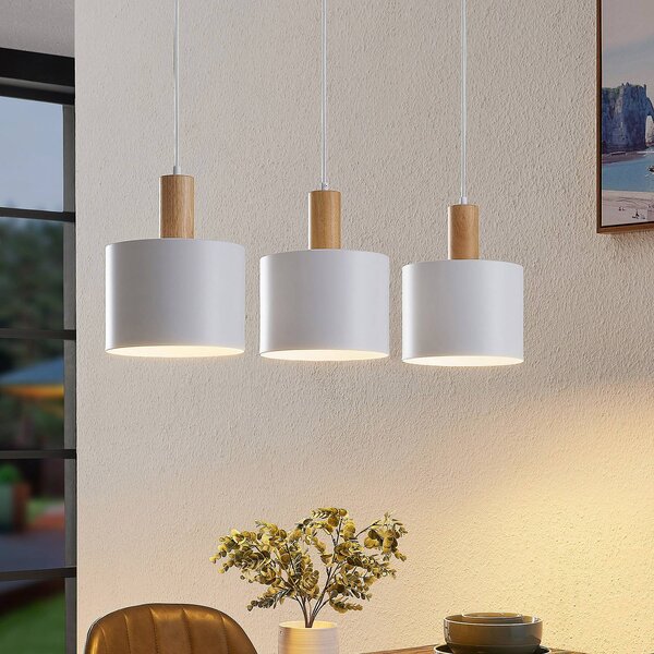 Lampada a sospensione Kadir Lindby, dimmerabile, Bianco / Opale, Soggiorno / Sala da pranzo, Metallo, Moderno, Lampada a sospensione