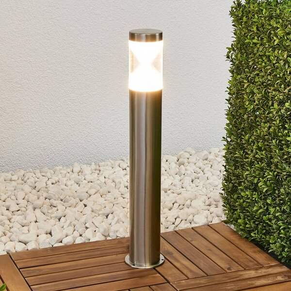 Lindby Lampione a LED Fabrizio, altezza 56 cm, acciaio inox Fabrizio, Alluminio / Grigio / Zincato, Acciaio Inox, Moderno