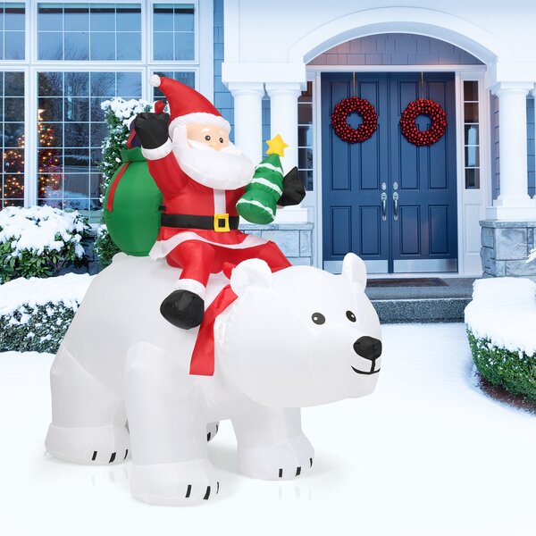 Babbo Natale Gonfiabile 150cm LED - Decorazione Esterna Natalizia