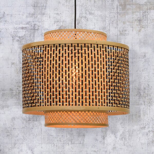 Good & Mojo Lampada a sospensione Bhutan, dimmerabile, Legno chiaro, Soggiorno / Sala da pranzo, bambù, Design, Lampada a sospensione