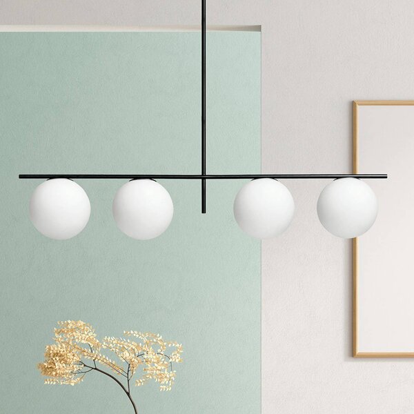 Sforzin Lampada a sospensione Jugen, dimmerabile, Nero, Soggiorno / Sala da pranzo, Vetro, Design, Lampada a sospensione