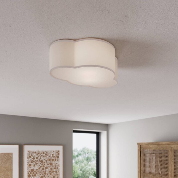 Plafoniera soffitto Cloud TK Lighting, dimmerabile, Alluminio / Grigio / Zincato, Soggiorno / Sala da pranzo, Tessuto / Stoffa / Seta, Giovanile, Plafoniera